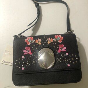 Calvin Klein Floral-Studded Small Crossbody